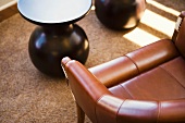Tan leather Armchair and Table