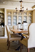 Contemporary dining table and chairs