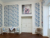 Elegant Room With Floral Wallpaper