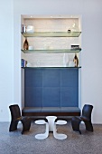 Modern Sitting Area with Glass Shelving