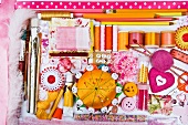 Assorted sewing and craft supplies