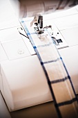 Sewing Machine with Fabric