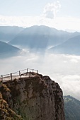 View of a viewing platform on a mountain crag