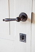 Antique door handle and keyhole