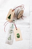 Ribbon & gift tags printed with hand-crafted, printed Easter motifs