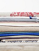 Stacked, folded textiles