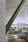 The Museum of the Islamic Art - view of sea and Doha skyline from terrace