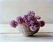 Schnittlauchblüten in einer Vase