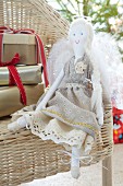 Hand-sewn angel rag doll