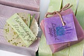 Hand-made soap with lavender and rosemary