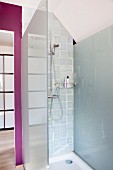 Shower area with glass screen