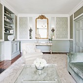 Pale classic furnishings in glamorous interior