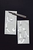 Paper templates for cutting wax numbers