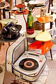 Collection of curiosities on retro tables