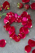 A heart made from rose petals