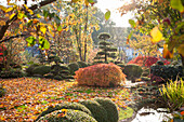 Oriental-style, autumnal garden