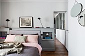 Elegant bedroom in delicate shades
