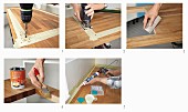 Küchenarbeitsplatte mit Spülenausschnitt aus geöltem Eichenholz selber bauen