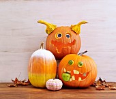 Funny Halloween pumpkin monsters