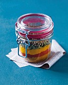 Layered spice mixture in mason jar