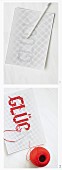 Cross-stitching a motto on perforated paper