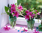 Rhododendron and lily of the valley as decoration