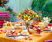 Yellow-red table decoration