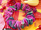 Ornamental cabbage leaves wreath