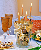 Unusual Advent wreath with golden tree candles