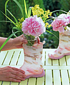 Rubber boots as a vase