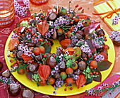 Autumn, wreaths, berries and fruits