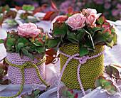 Bouquets made of roses and hydrangea