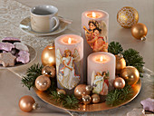 Candles with angel motifs