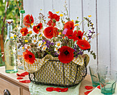 Meadow basket with Papaver, Leucanthemum, Salvia