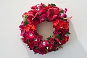 Wreath of red flowers