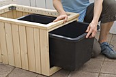 Planter with self-made paneling