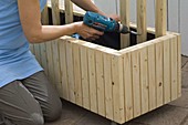 Build box with trellis as privacy screen