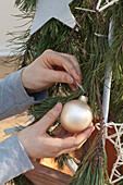 Self-made Christmas tree with cable ties