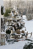 Homemade tree decoration Snowman