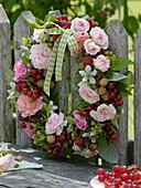 Wreath of Rose, currants, gooseberries