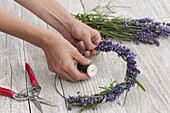 Lavender wreath for moth defense