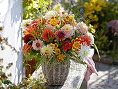 Variegated bouquet of different Dahlia
