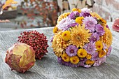 Chrysanthemum (autumn chrysanthemum) pinned on Autumn balls