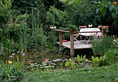 Seating area at the pond