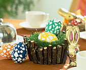 Easter eggs with mosaic pattern