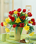 Tulip bouquet with yellow and red tulips