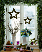 Christmas decorated window