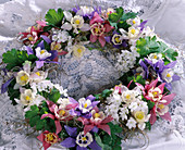 Spring wreath from Aquilegia