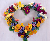 Heart from spring flowers