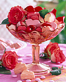 Pink (rose), glass bowl with flowers